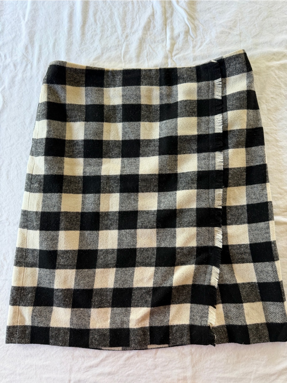 Talbots Black and Cream Buffalo Check A-Line Skirt